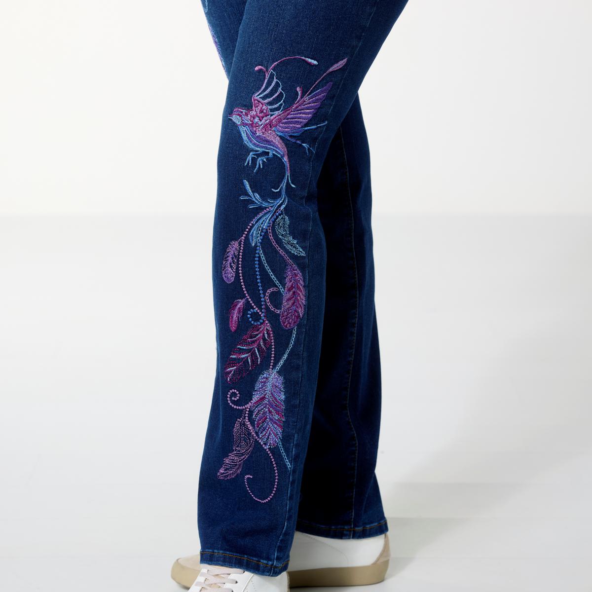 high-waist straight-leg Jeans  Blue